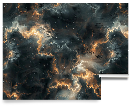 Cosmos – Black and Gold Galaxy Wallpaper Mural
