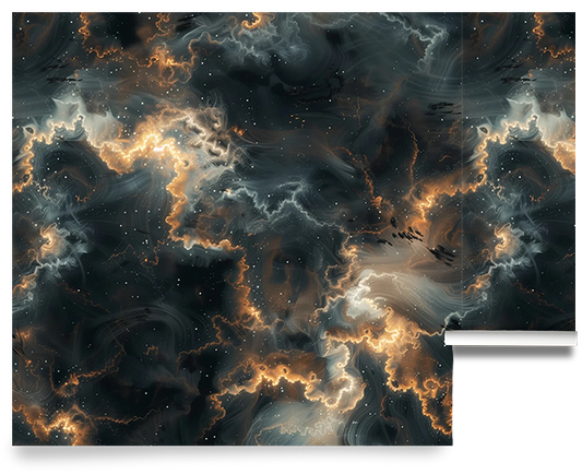Cosmos – Black and Gold Galaxy Wallpaper Mural