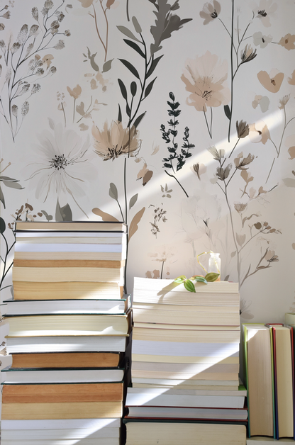 Wildflowers – Neutral Botanical Floral Wallpaper