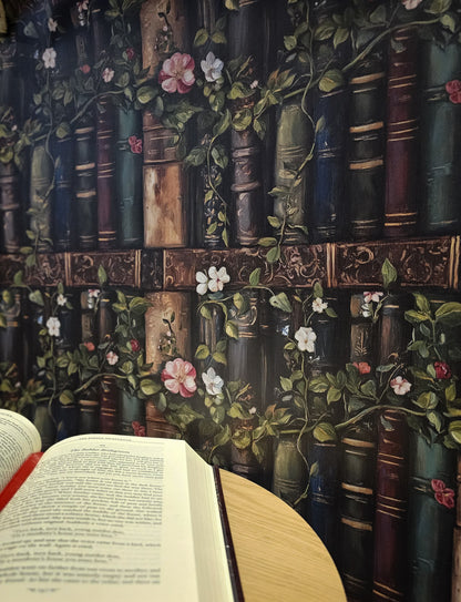 Old World Library Wallpaper