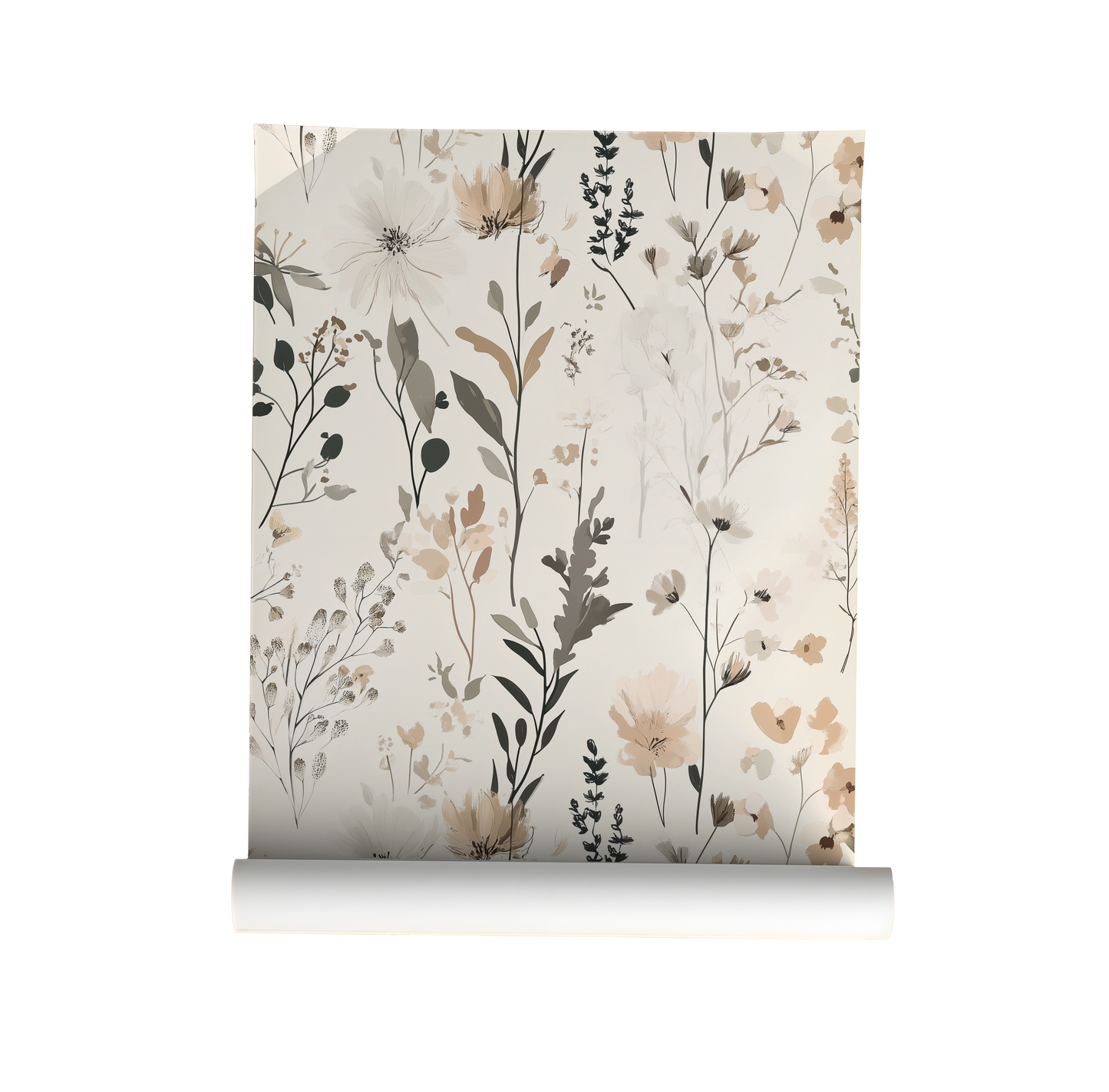 Wildflowers – Neutral Botanical Floral Wallpaper