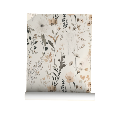Wildflowers – Neutral Botanical Floral Wallpaper