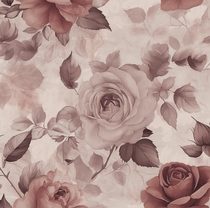 Indulge in the timeless beauty of vintage florals with the Rosewater Reverie wallpaper. Featuring delicately detailed roses in soft blush and muted maroon tones, this romantic cottagecore design evokes the elegance of classic botanical prints with a contemporary twist. The watercolor-like background softens the overall look, creating a dreamy, calming atmosphere ideal for bedrooms, living spaces, or reading nooks.