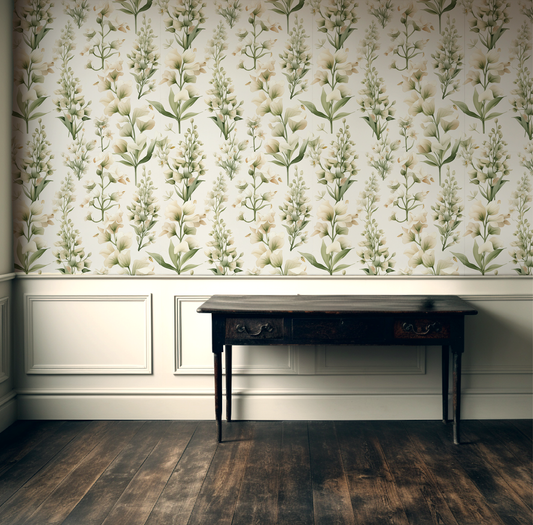 Snapdragon - Soft Neutral Floral Wallpaper