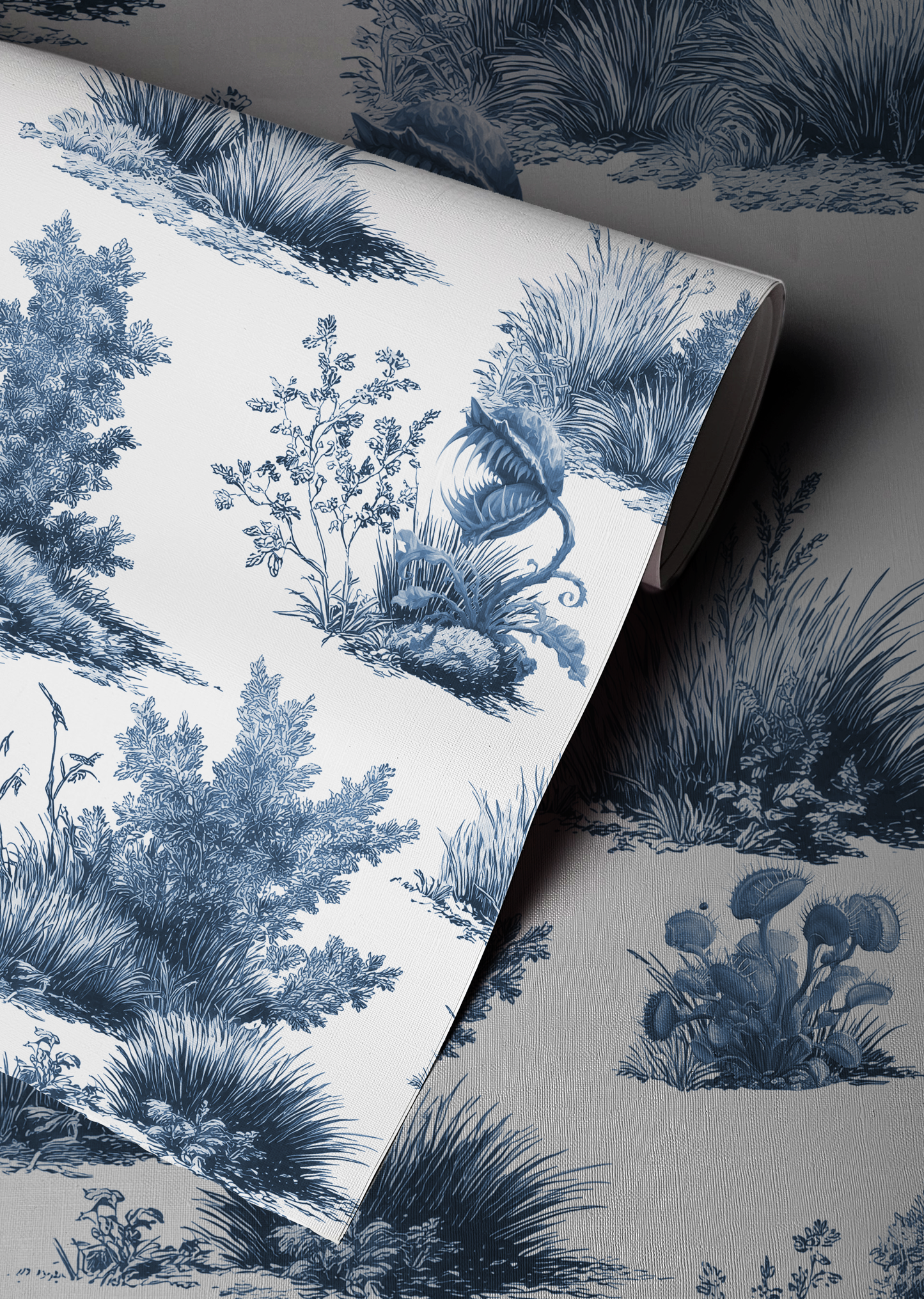 The Little Shop of Horrors Toile de Jouy Wallpaper