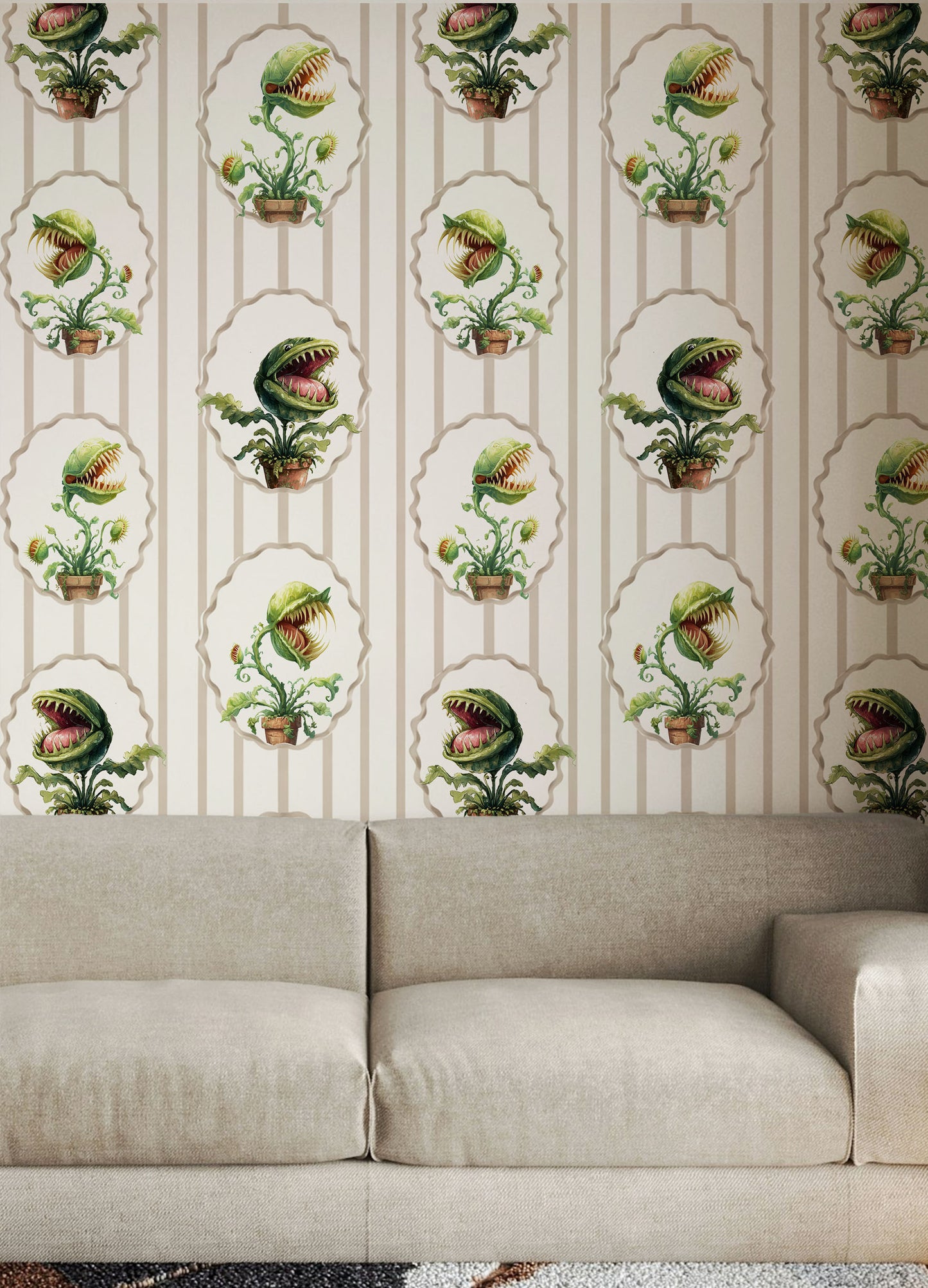 Venus Flytrap Frames – Vintage Botanical Wallpaper