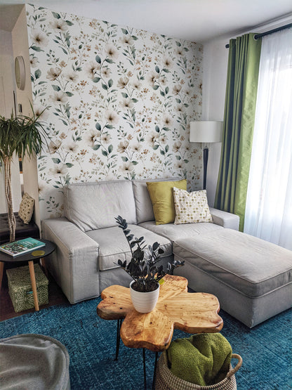 Wildflower Wallpaper - Soft Cottagecore Peel and Stick