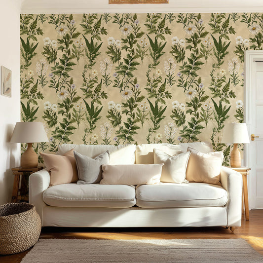 Field Notes - Neutral Wildflower Wallpaper