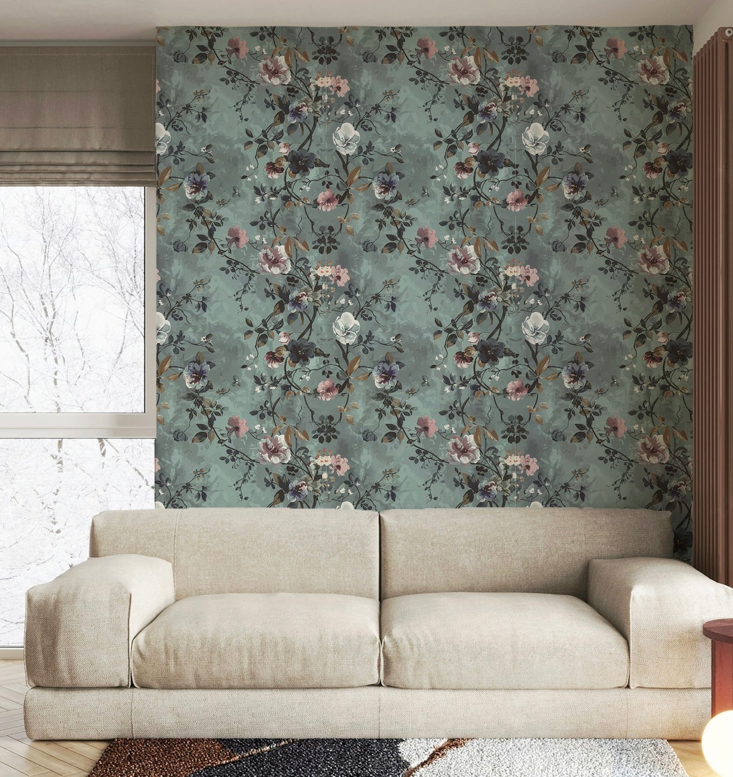 Water Your Flowers - Blue Watercolor Floral Wallpaper