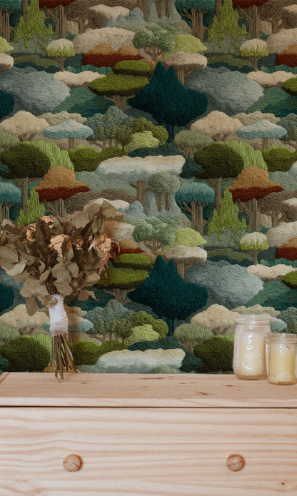 Woodland Forest Mural Wallpaper – Storybook Landscape Design