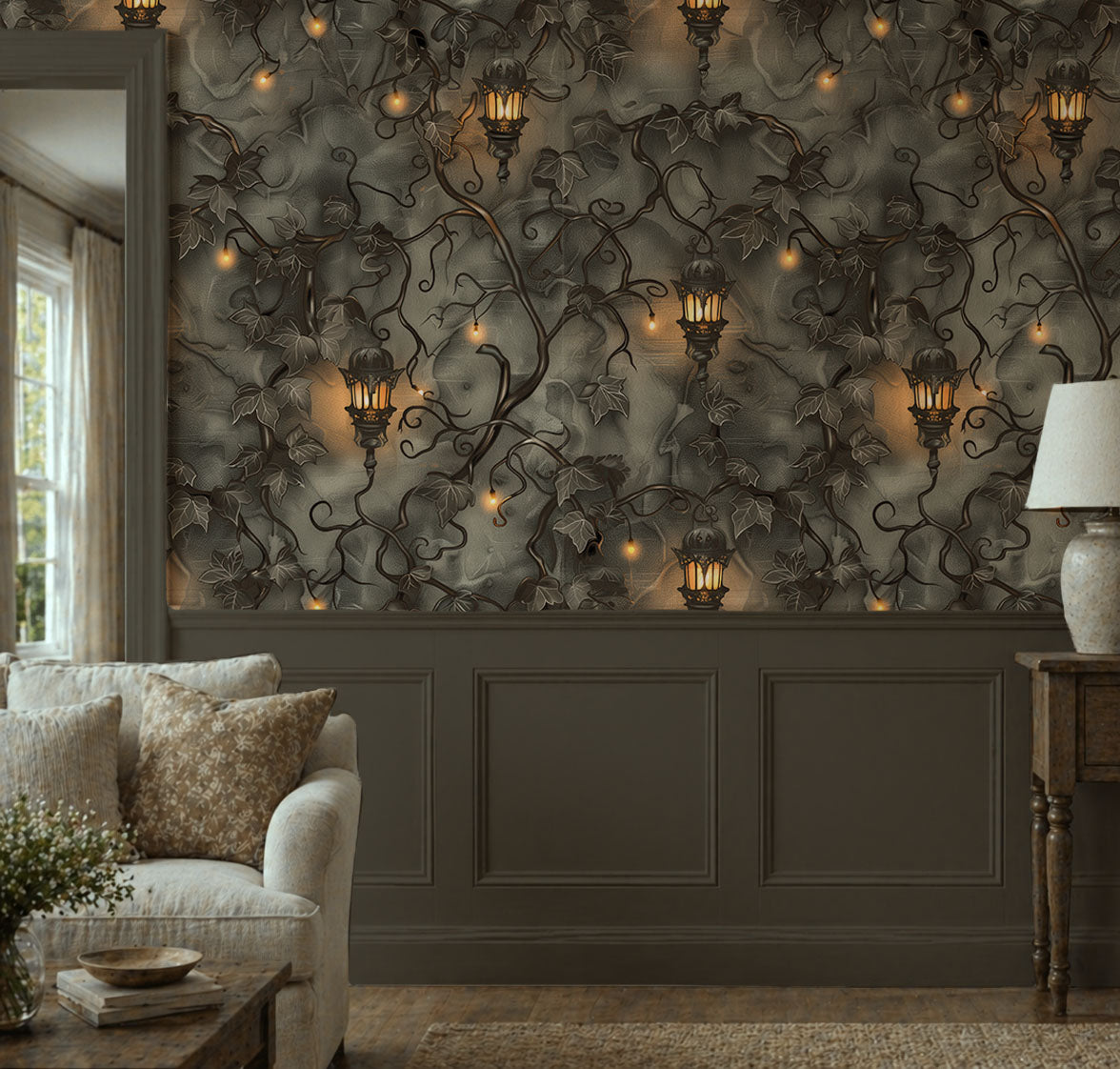 Whisperwick Wallpaper – Dark Lantern Peel and Stick Wallpaper