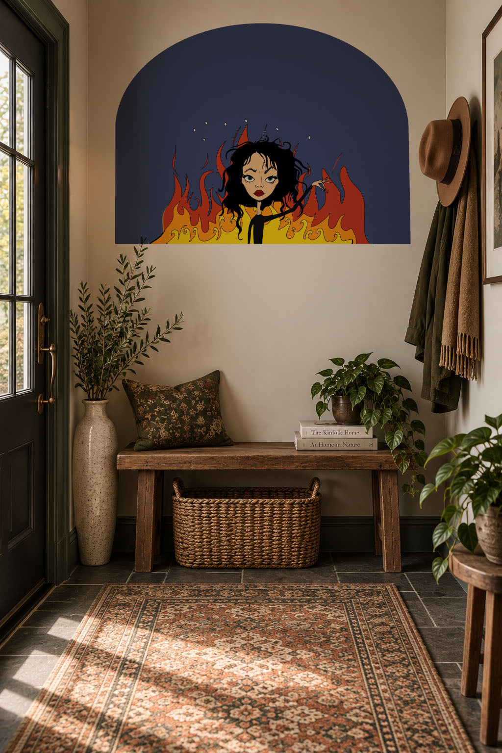 Whimsical wall arch quirky removable wall decor for creative spaces in entryway.