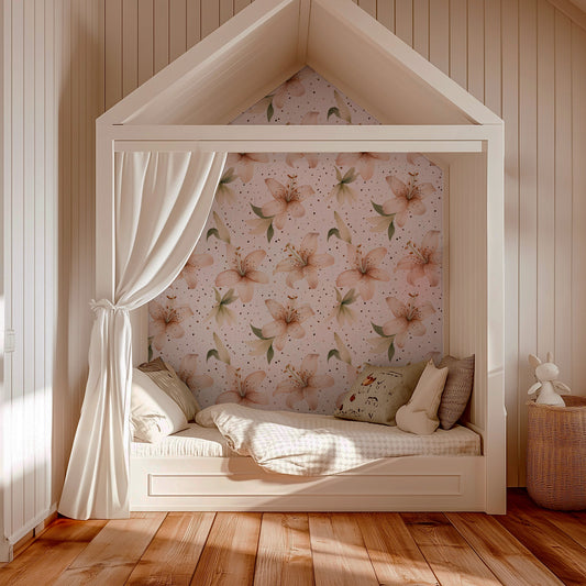 Peach Lily - Watercolor Flowers Wallpaper