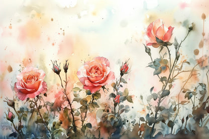 Blush Heirloom Roses – Floral Watercolor Wall Mural