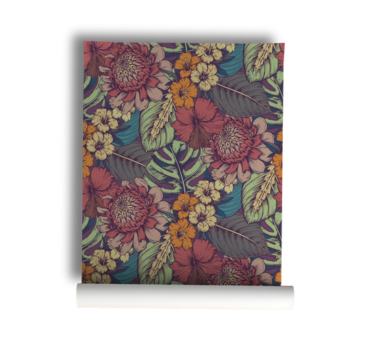 Tropical Floral Wallpaper