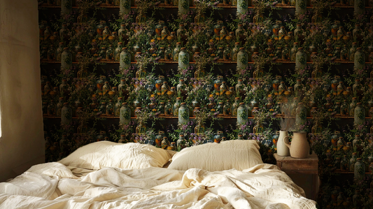 Apothecary floral peel and stick wallpaper 
