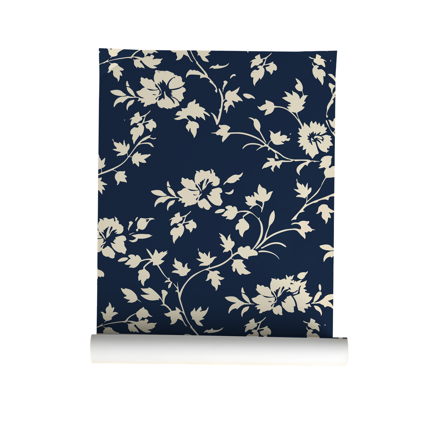 Navy and Cream Lace Wallpaper