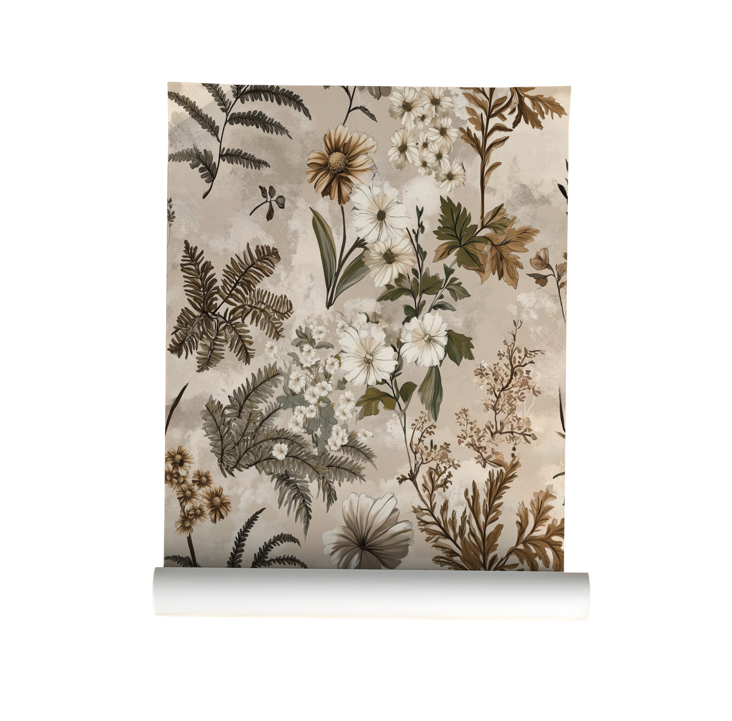 Woodland Whisper - Neutral Wildflower Wallpaper