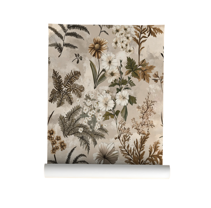 Woodland Whisper - Neutral Wildflower Wallpaper