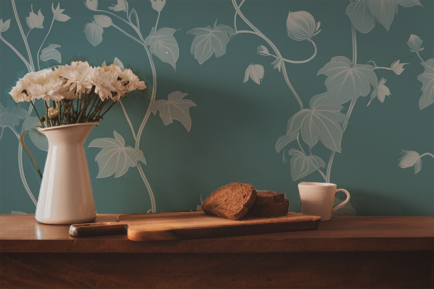 Two Toned Vines Wallpaper – Botanical Peel and Stick Wallpaper