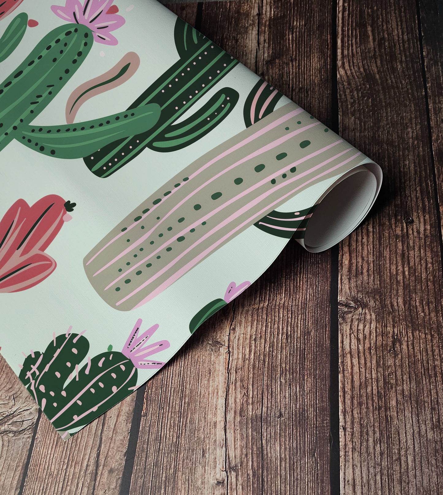 Southwest Cactus Wallpaper – Retro Desert Botanical Design