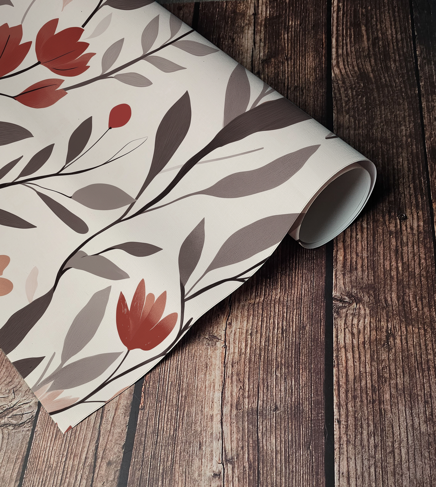 Calmly Rooted – Neutral Botanical Floral Wallpaper