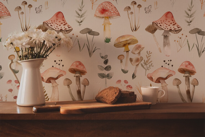 Mushroom Forest – Vintage Mushroom Botanical Wallpaper