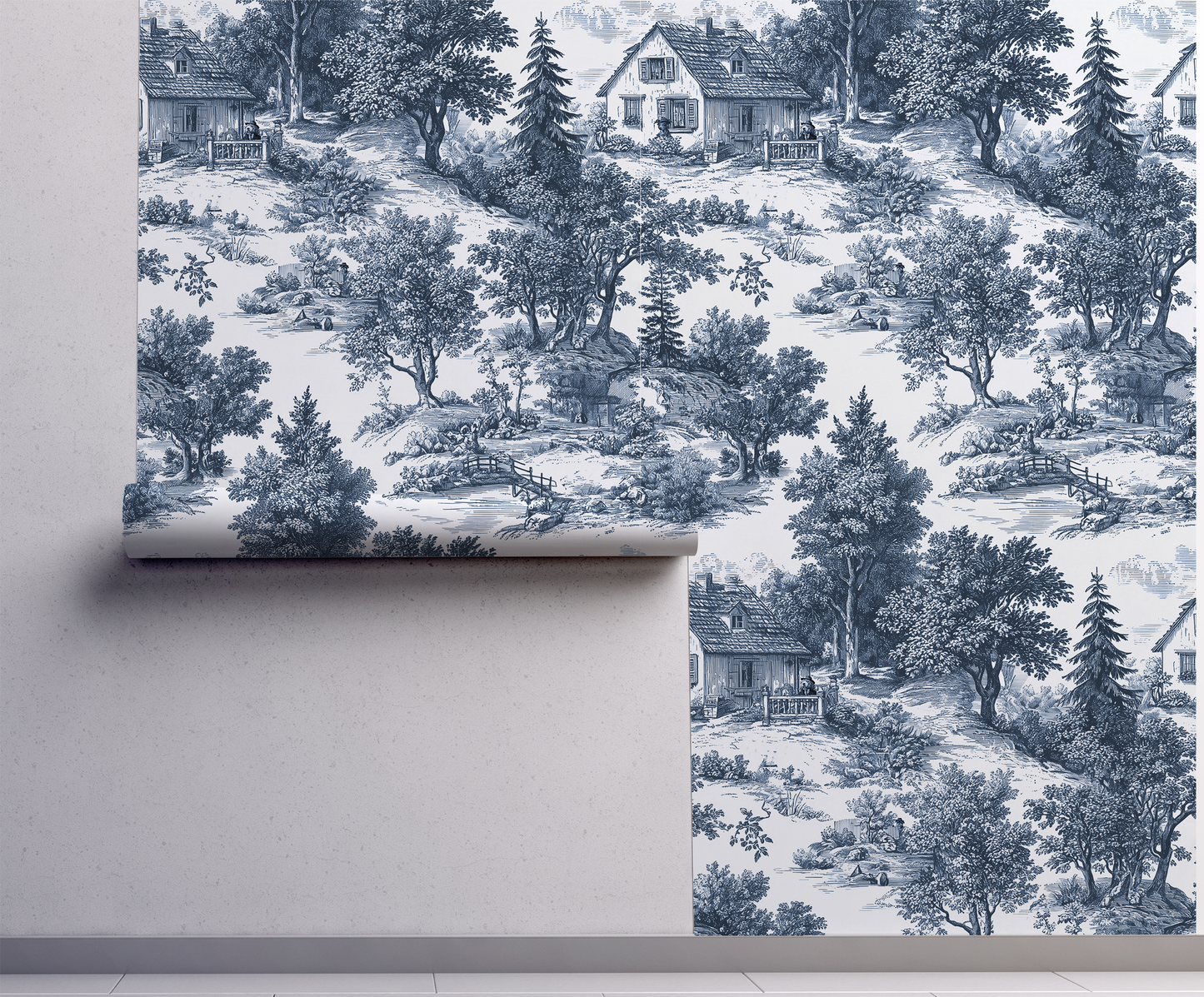 Countryside Toile De Jouy Wallpaper