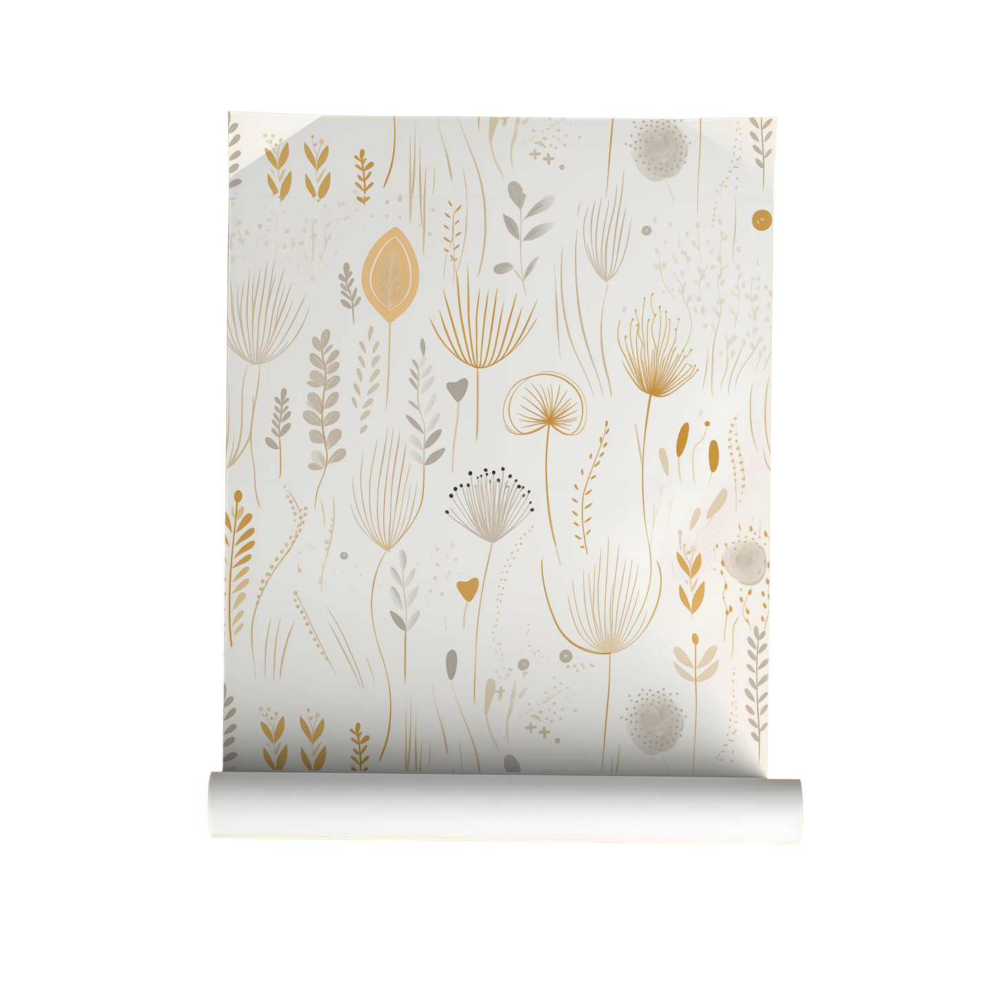 Neutral Botanical Wallpaper – Soft Beige Boho Design