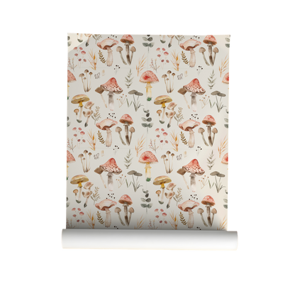 Mushroom Forest – Vintage Mushroom Botanical Wallpaper