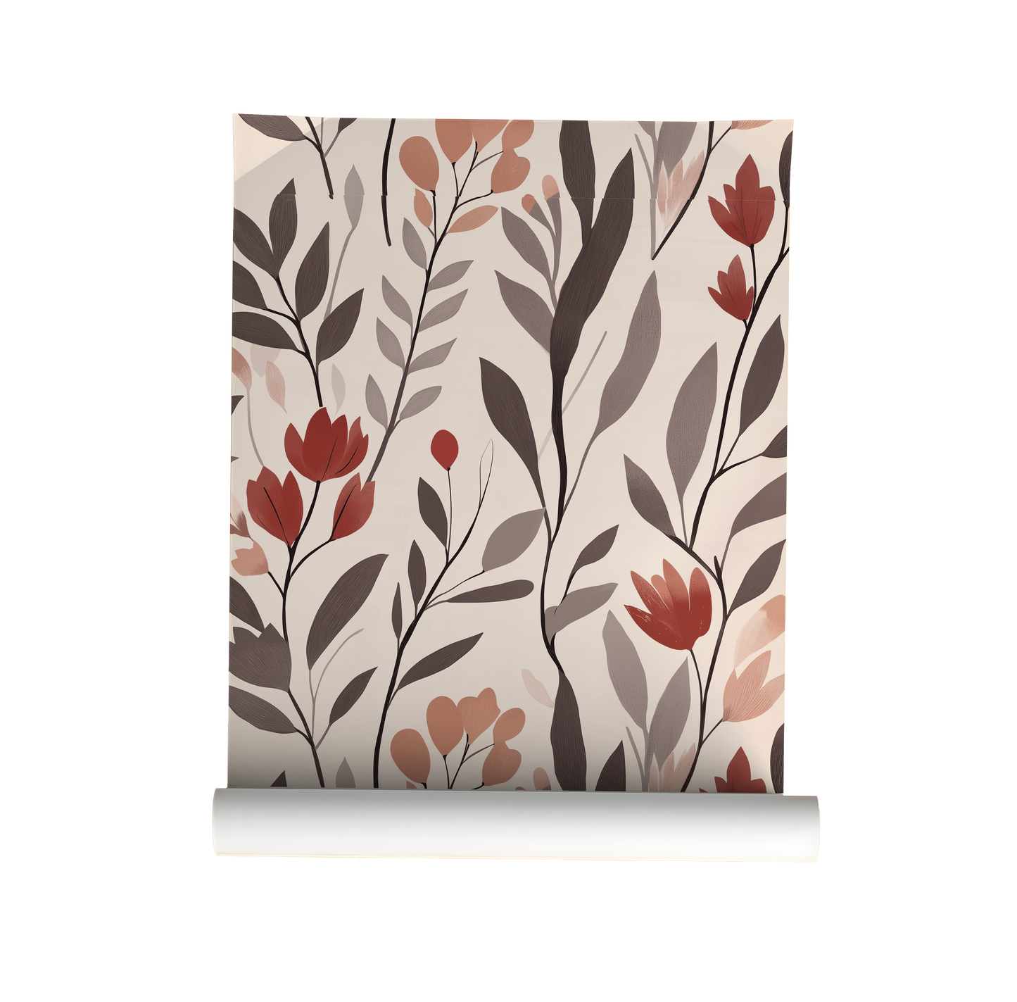 Calmly Rooted – Neutral Botanical Floral Wallpaper