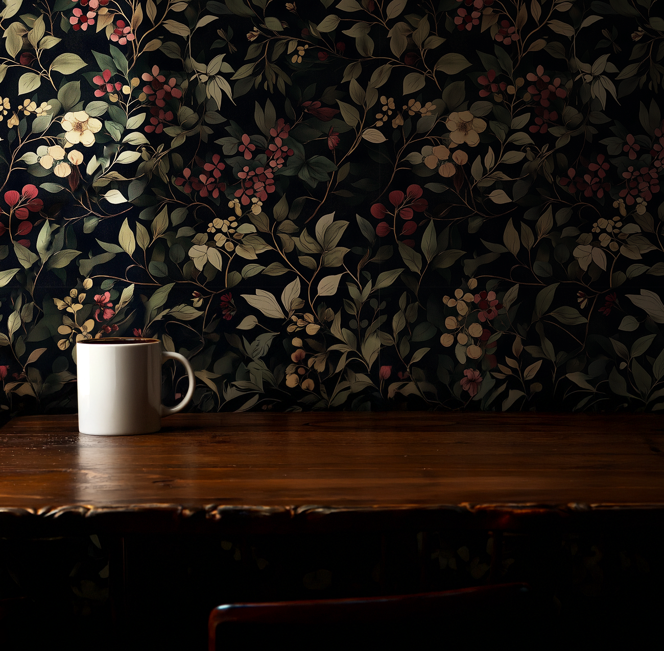 Shadowgarden - Dark Gothic Floral and Berry Wallpaper