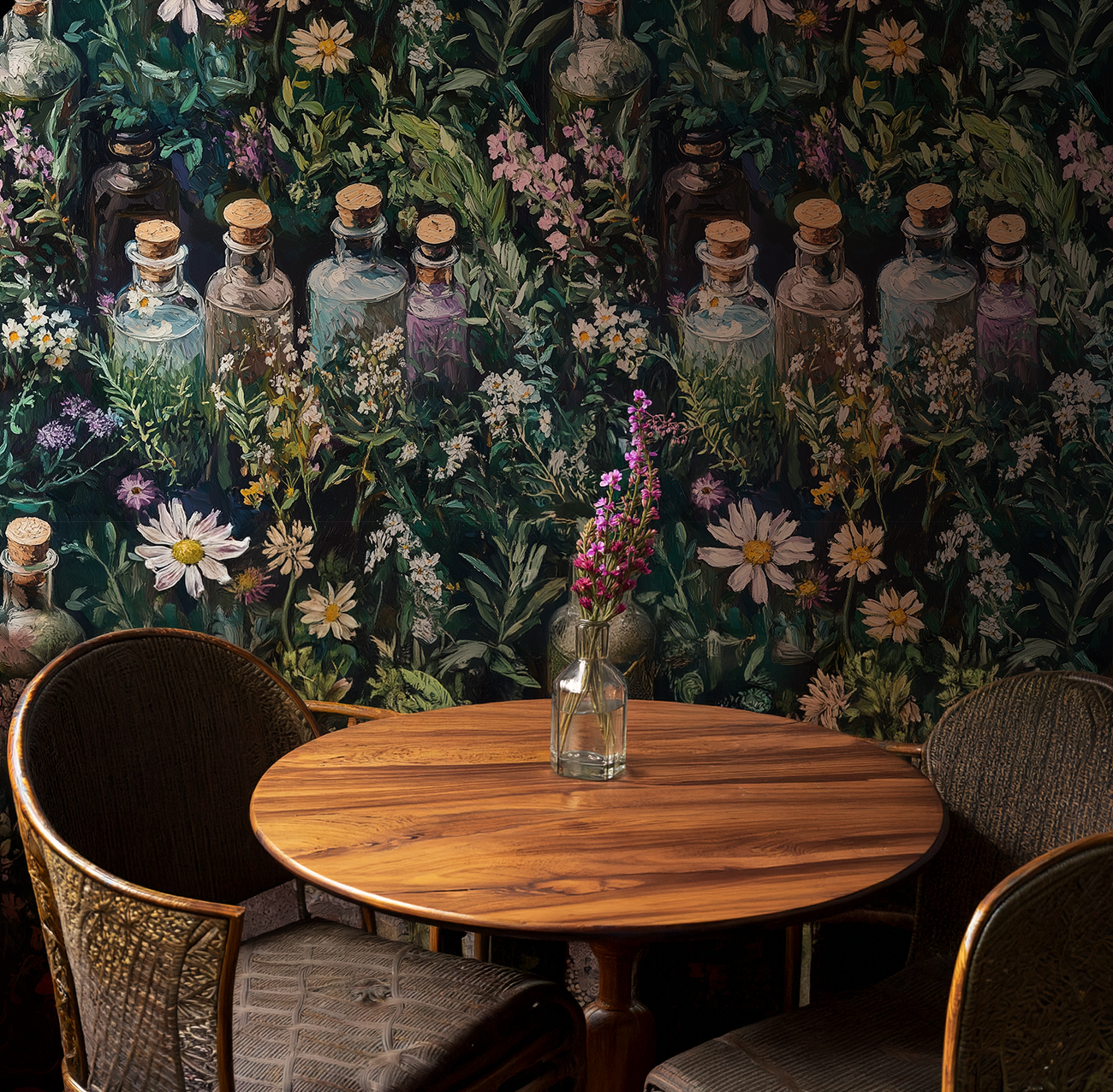 wildflower botanical apothecary peel and stick wallpaper 