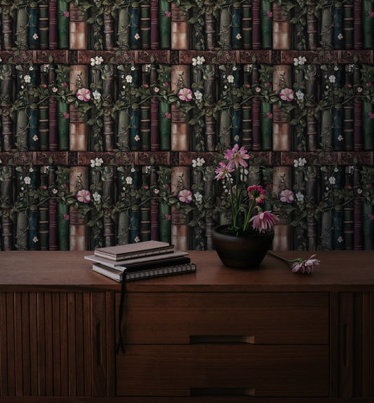 Old World Library Wallpaper