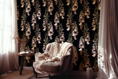 Midnight Foxglove - Dark Moody Wallpaper