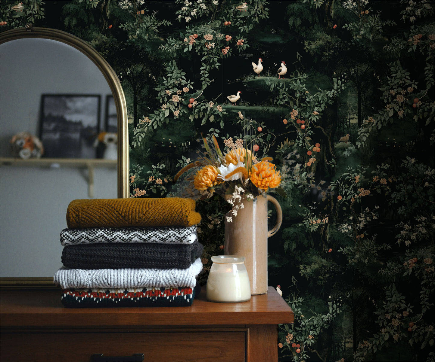 Renaissance Chickens Wallpaper