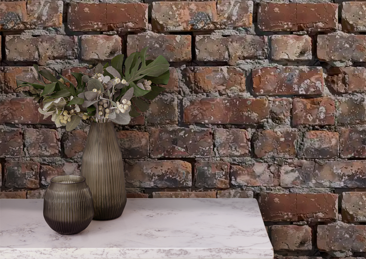 weathered brick peel and stick wallpaper