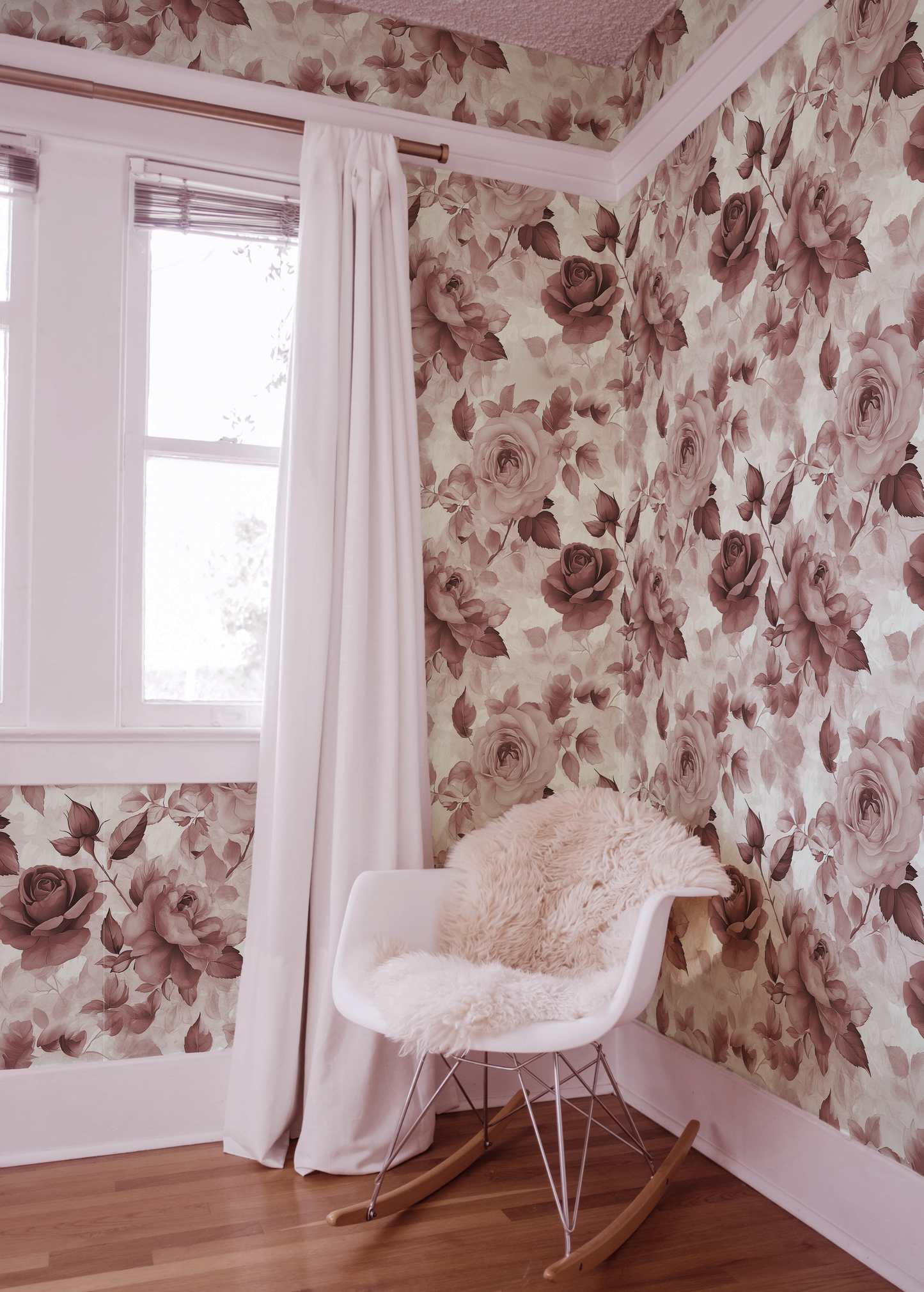 Rosewater Reverie - Pink and Red Floral Wallpaper