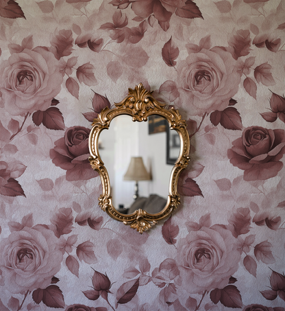 Rosewater Reverie - Pink and Red Floral Wallpaper