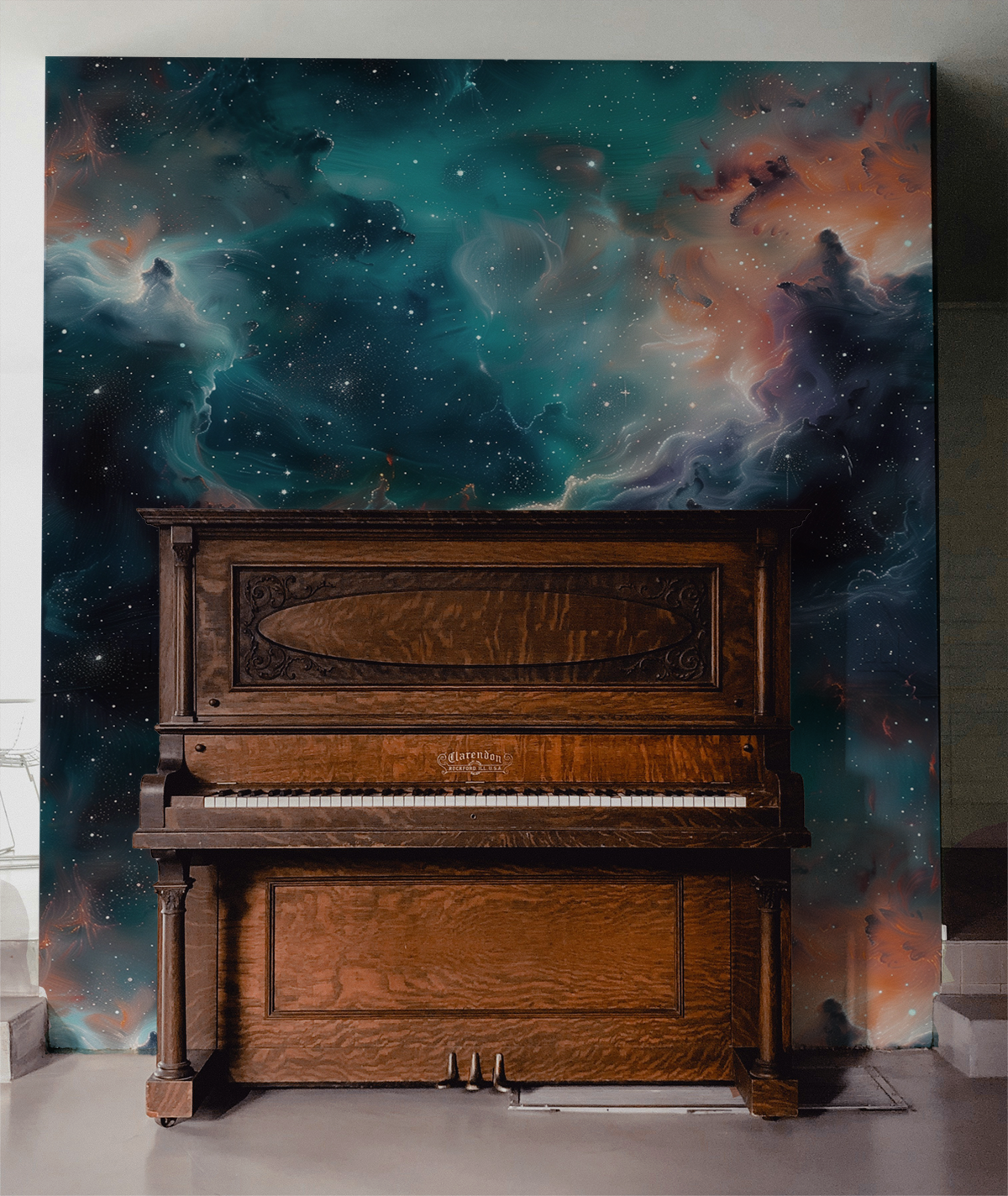 Cosmic galaxy peel and stick wallpaper mural 