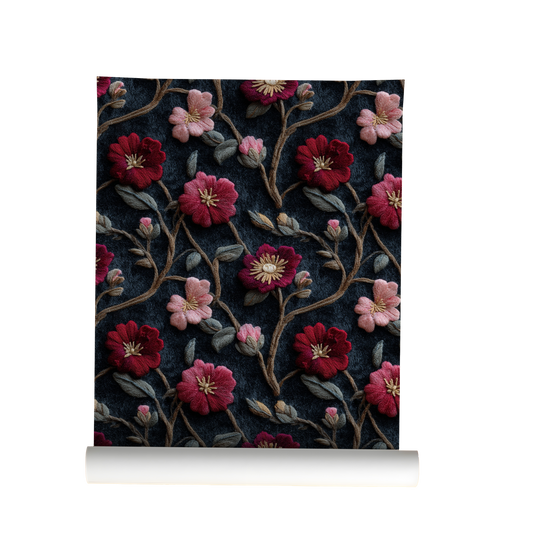 Moody monstera leaf wallpaper with large tropical leaves in deep green and cream tones On roll