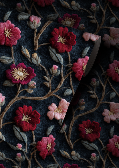 Moody monstera leaf wallpaper with large tropical leaves in deep green and cream tones Up close