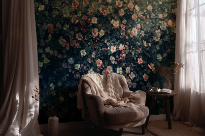 The Land of Alice - Colorful Moody Floral Wallpaper Mural