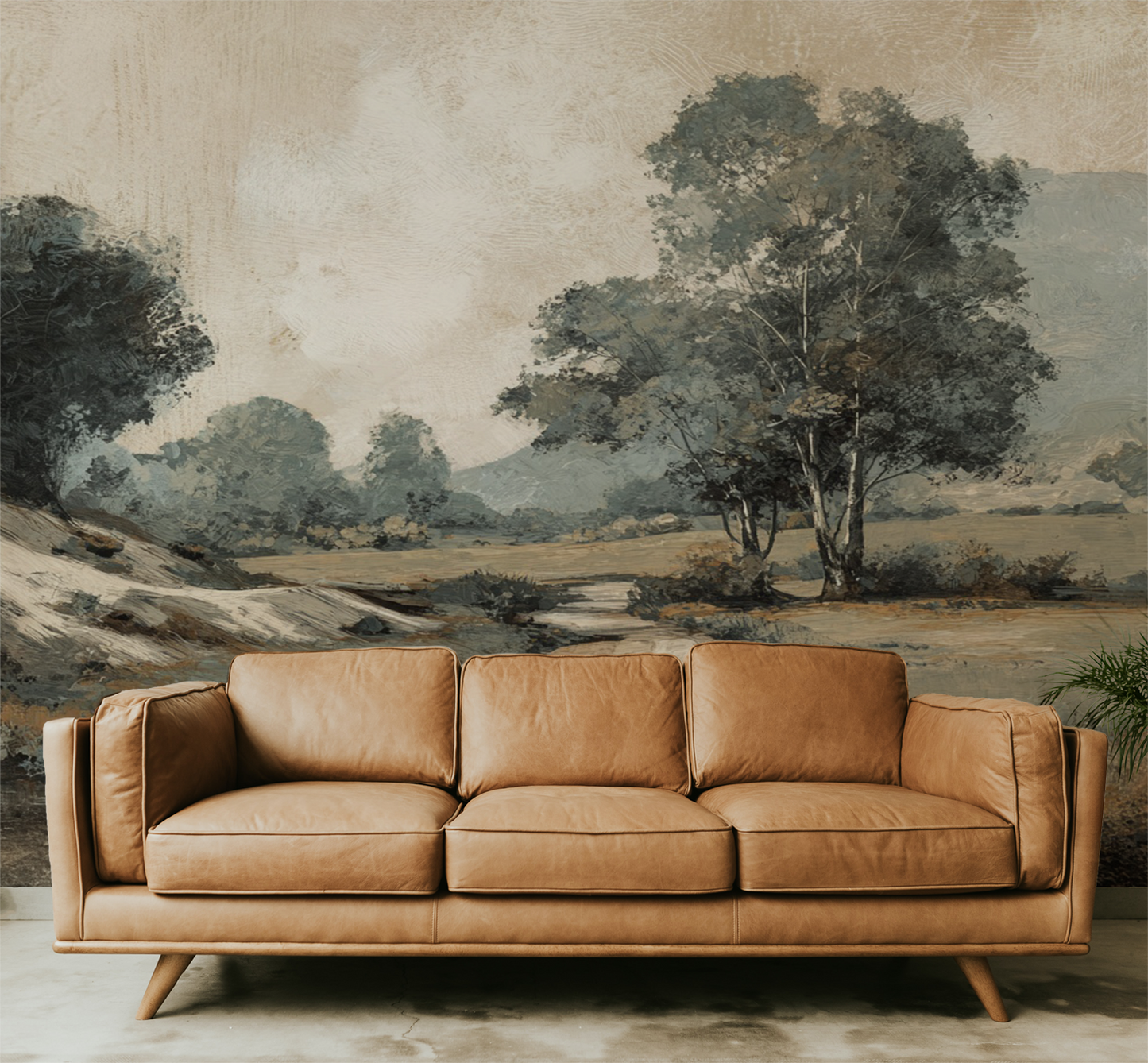 Neutral Landscape Wallpaper Mural – Quiet Field