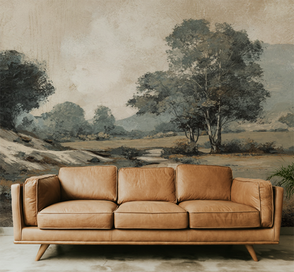 Neutral Landscape Wallpaper Mural – Quiet Field
