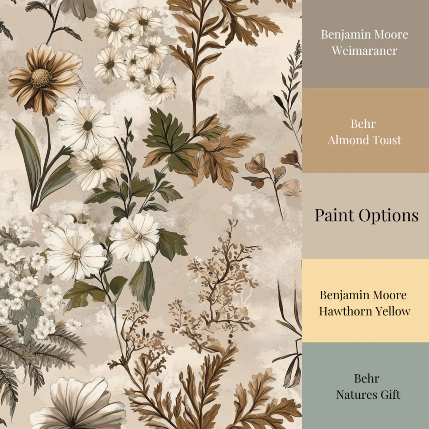 Woodland Whisper - Neutral Wildflower Wallpaper