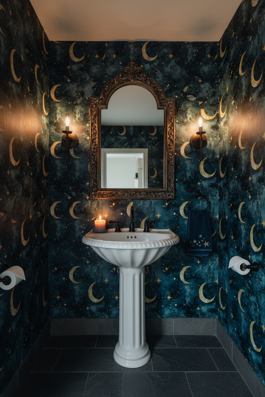 Crescent Moon Powder Room Mockup