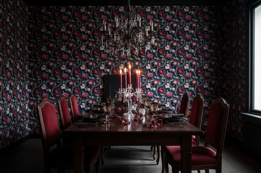 Crimson Rose Vine Wallpaper
