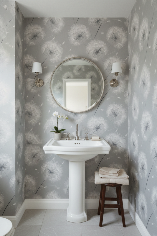 Dandelions Powder Room Mockup