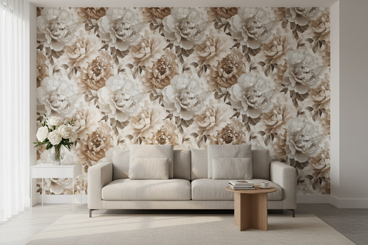 Garden Peonies - Living Room Mockup